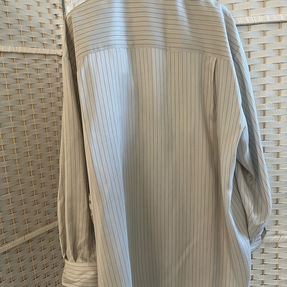 The Row Cream and Gray Blouse with Pinstripes - Picture 6 of 6